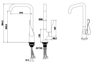 Смеситель для кухни Aquatek AQ1083CR хром